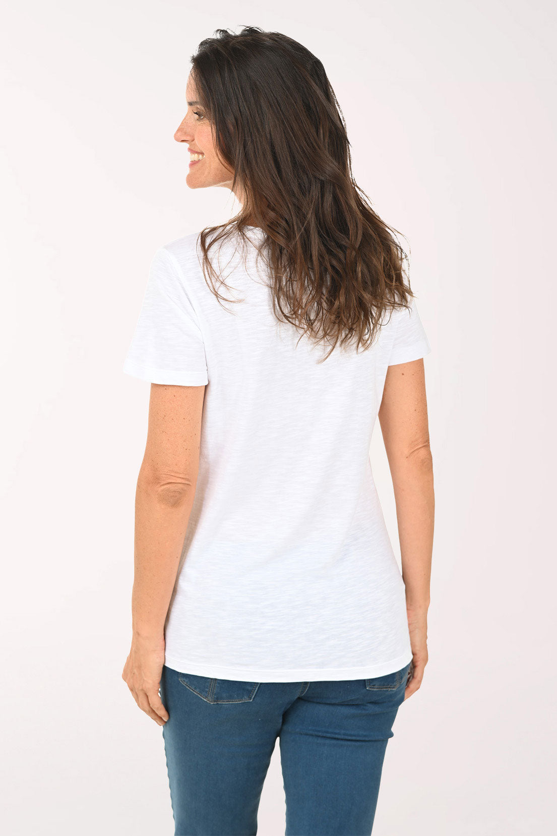 Embroidered Hearts V-Neck Tee