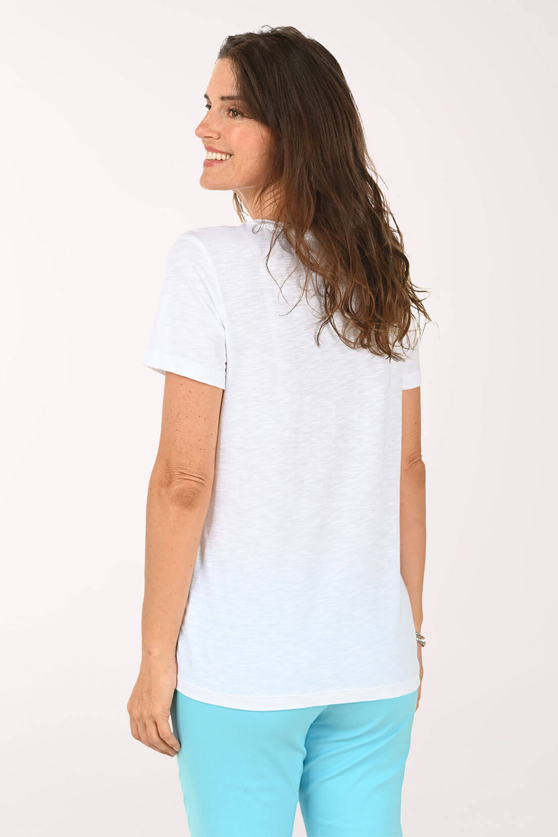 Embroidered American Stars V-Neck Tee
