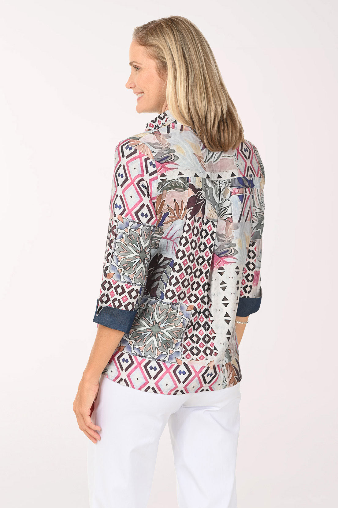 Patchwork Denim-Accented Shirt