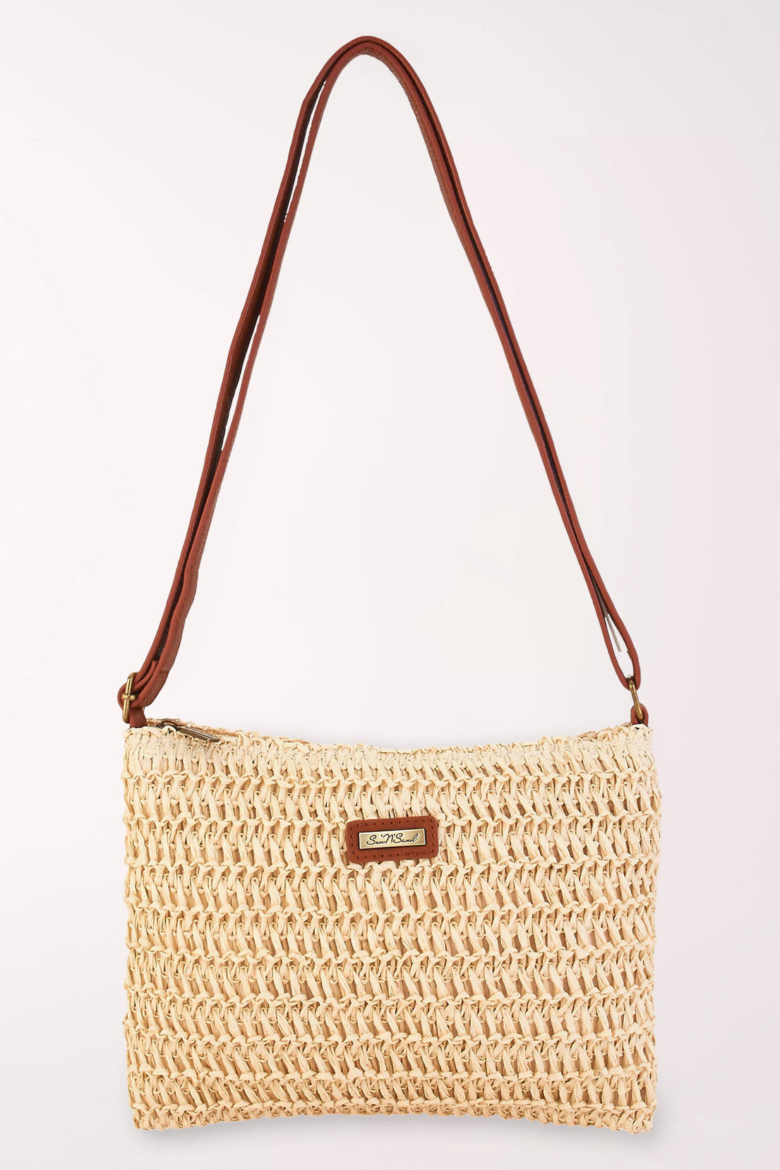 Natural Crochet Crossbody Bag
