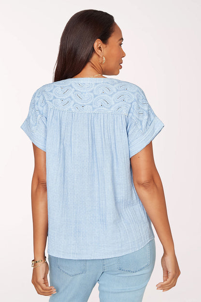 French Riviera Paisley Cotton Gauze Shirt