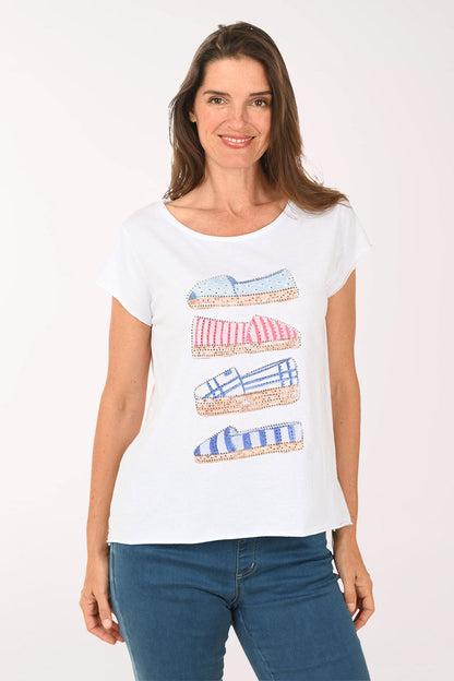 Espadrille Sneakers Studded Cotton Tee