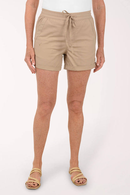 Cotton Poplin Drawstring Pull-On Short