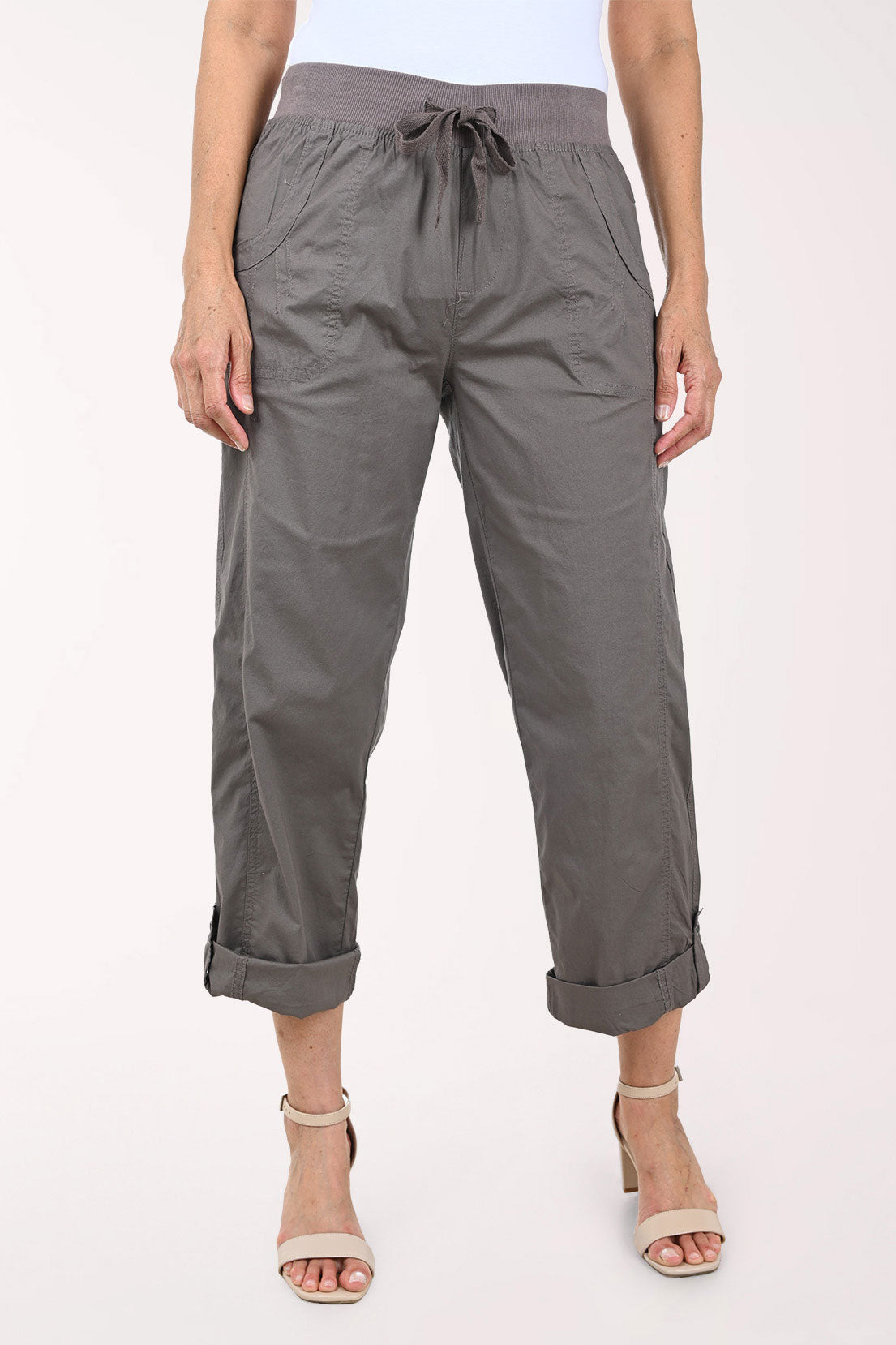 Solid Jemma Cotton Poplin Ankle Pant