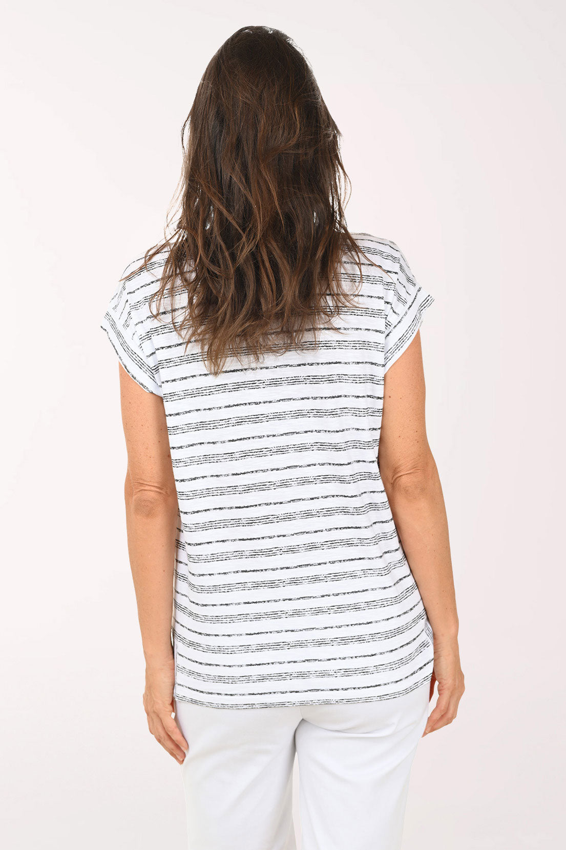 Black And White Striped Tee