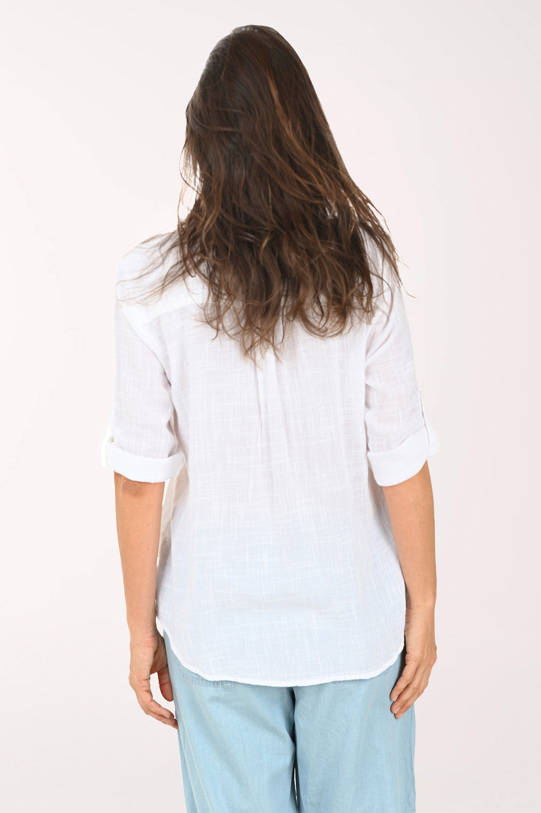 Solid Gauze Henley Blouse