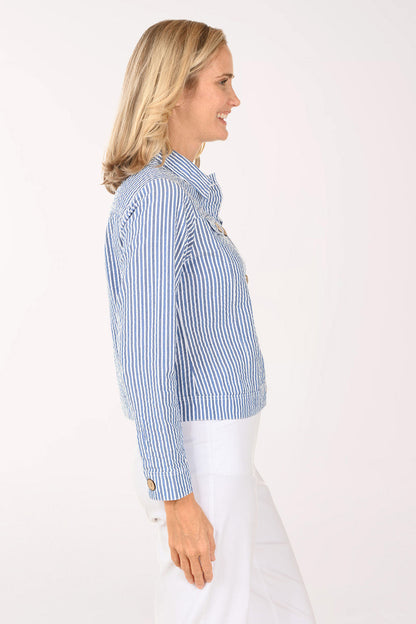 Striped Cotton Seersucker Jacket