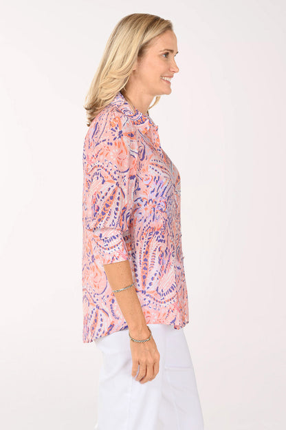 Paisley Swirl Puffed Sleeve Shirt