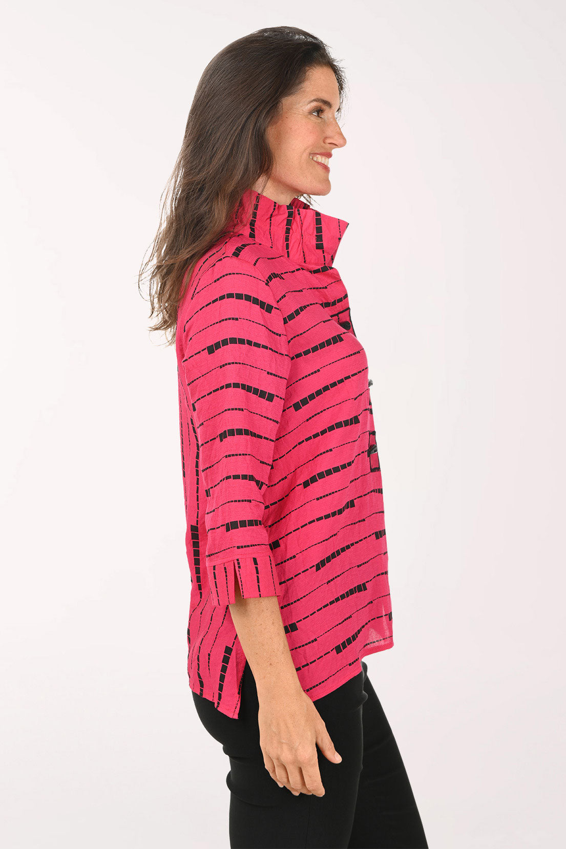 Abstract Lines Toggle Button Shirt