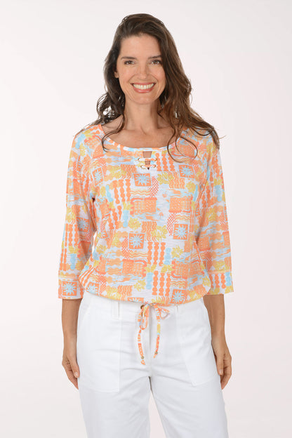 Fun In The Sun Drawstring Hem Top