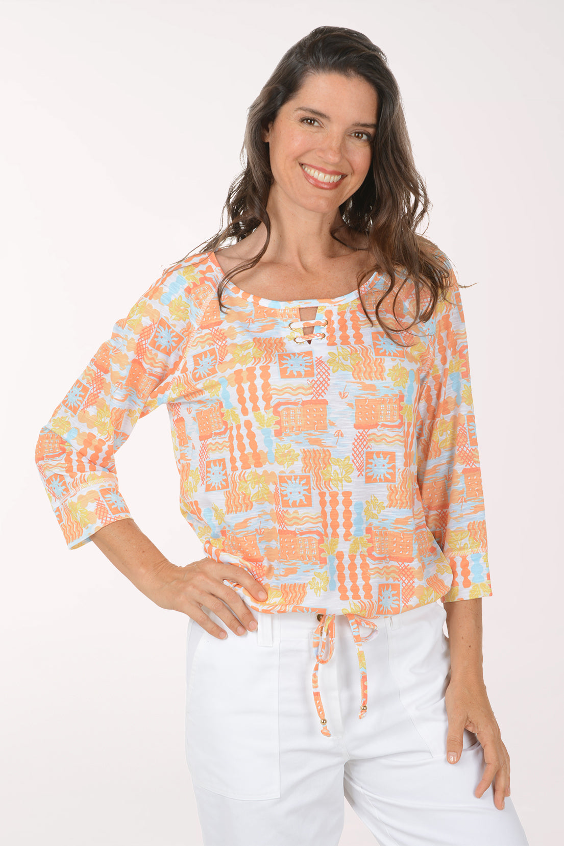 Fun In The Sun Drawstring Hem Top