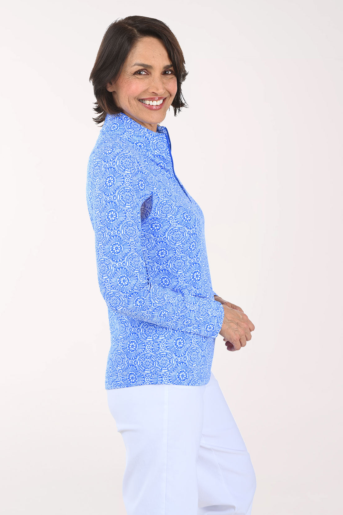 Blue Amani Medallion UPF50+ Sun Shirt