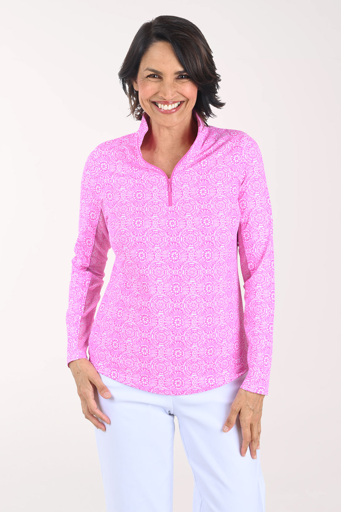 Pink Amani Medallion UPF50+ Sun Shirt