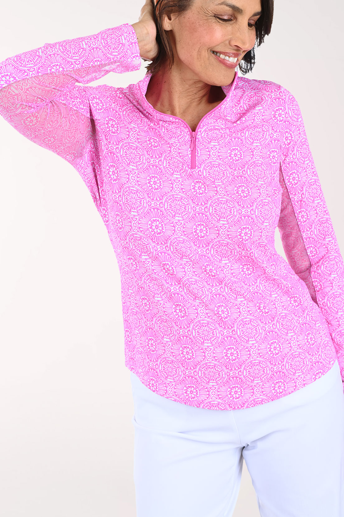 Pink Amani Medallion UPF50+ Sun Shirt