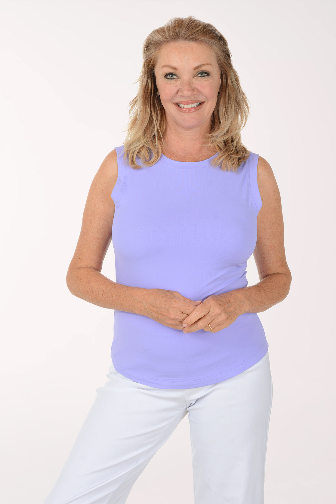 Solid UPF50+ Sleeveless Muscle Top