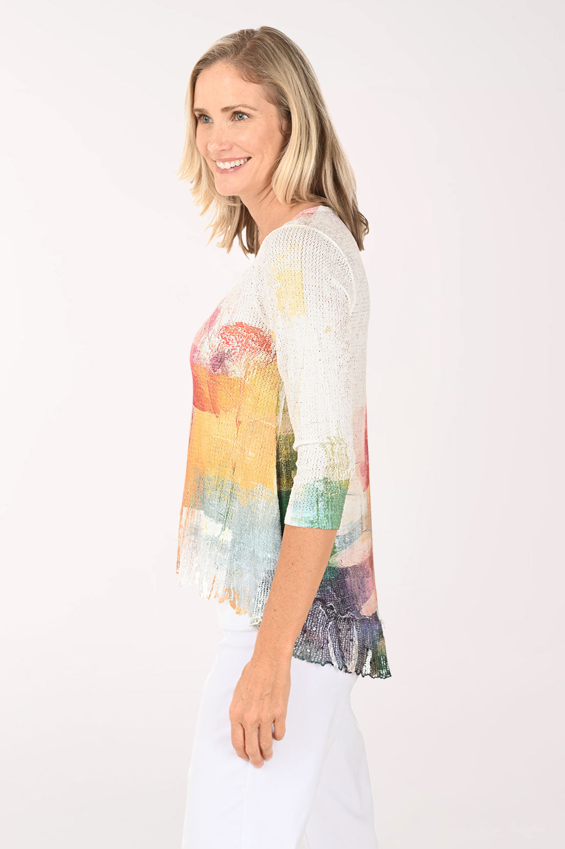Reflecting Pond Mesh Hem High-Low Top
