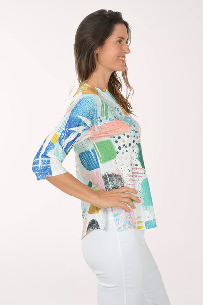 Paint Palette High-Low Eyelet Top