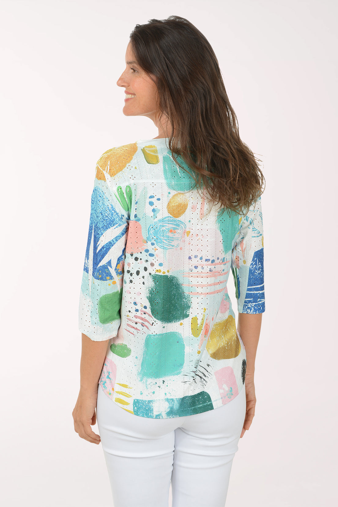 Paint Palette High-Low Eyelet Top