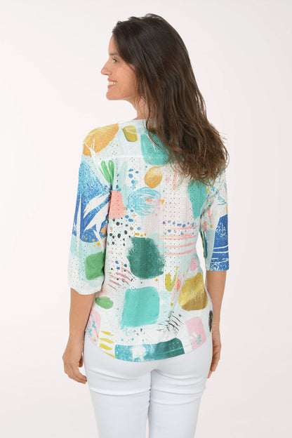 Paint Palette High-Low Eyelet Top