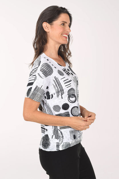 Moon Bounce Sequined Short Sleeve Top