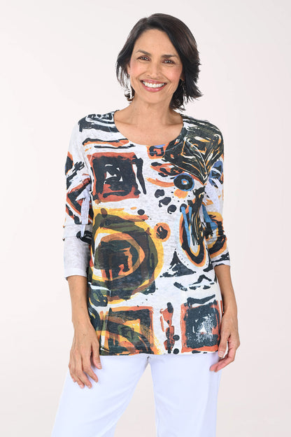 Amber Spiral Sequin Pocket Knit Top