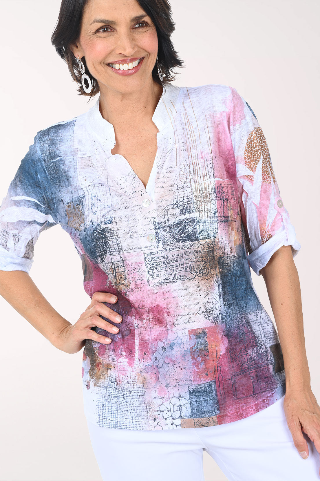 Burgundy Wine Roll Sleeve Top