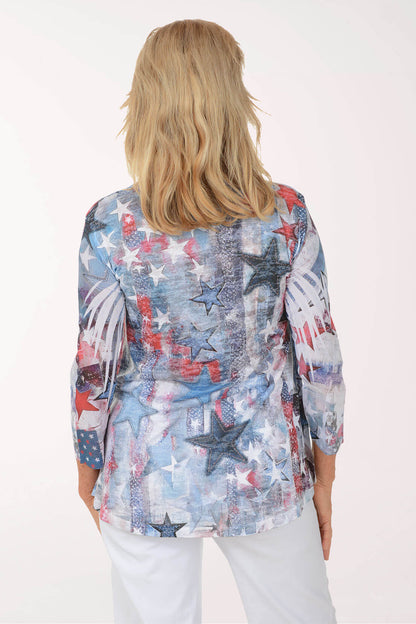 Glory Days Burnout Mesh Sleeve Tunic