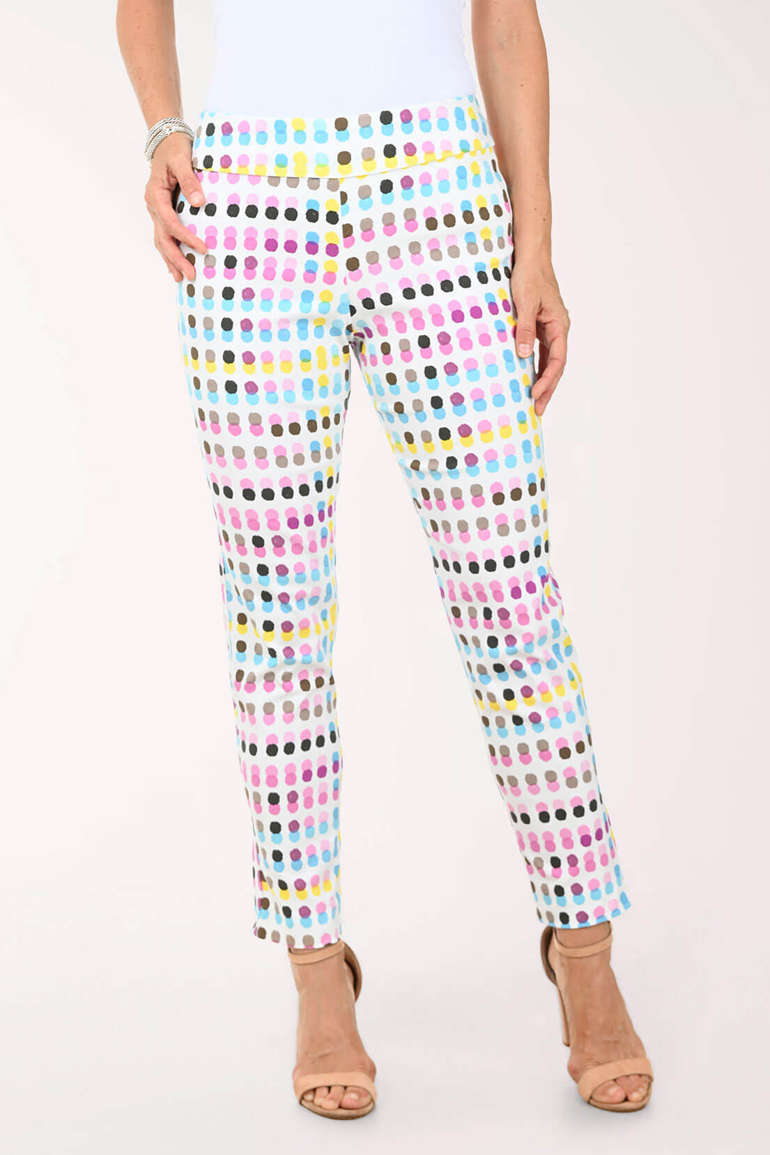 Blue Dots Pull-On Ankle Pant