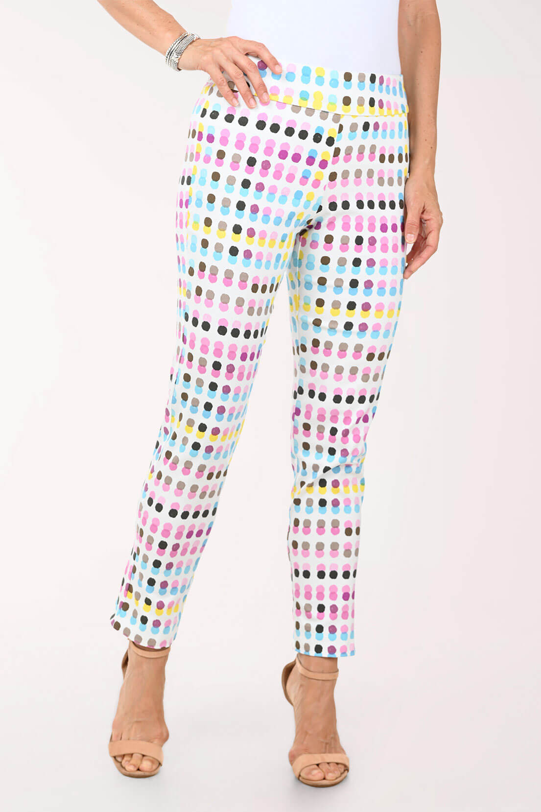 Blue Dots Pull-On Ankle Pant