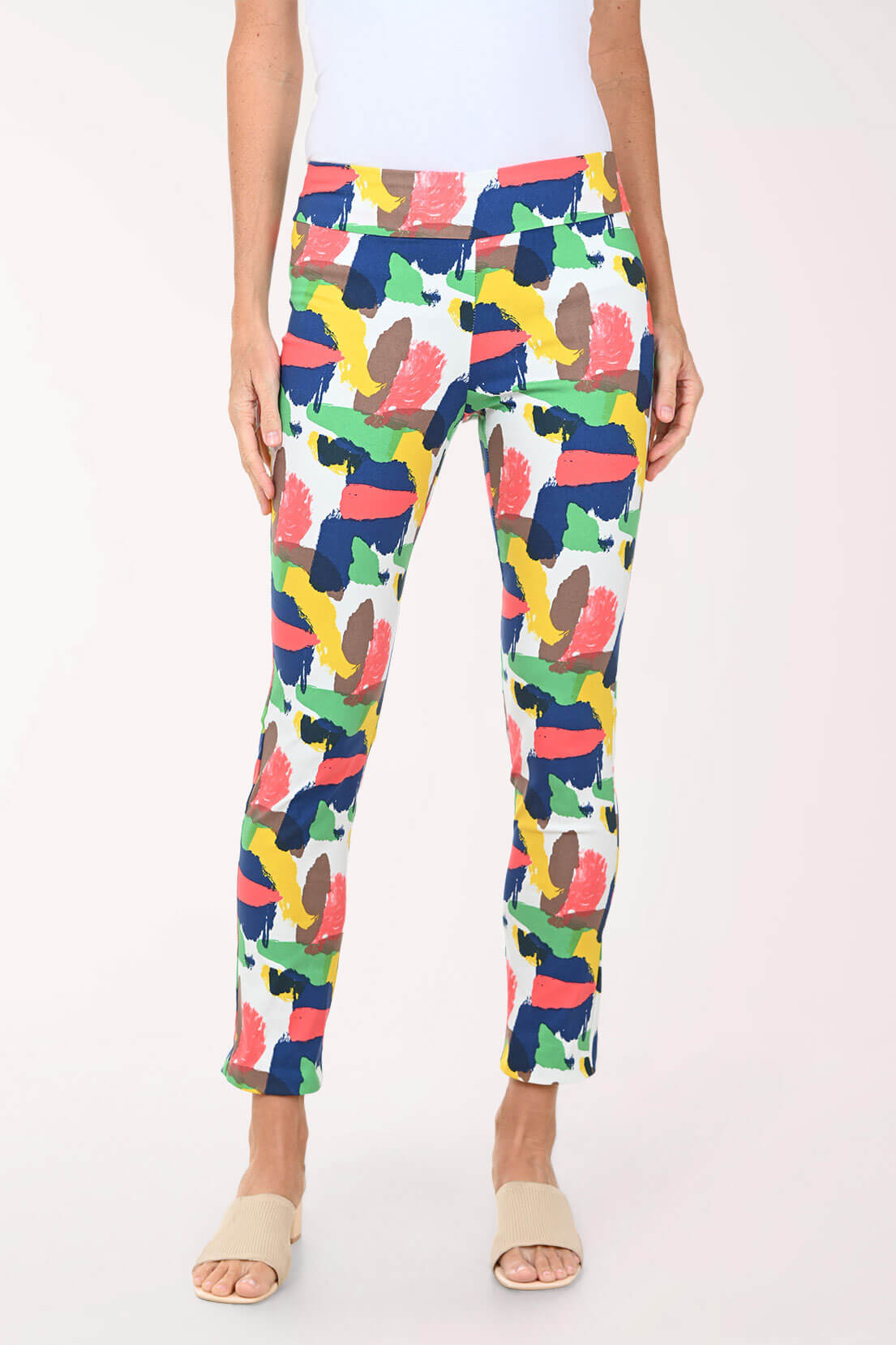New Abstract Pull-On Ankle Pant