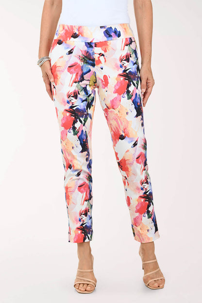 Pink Splash Pull-On Ankle Pant