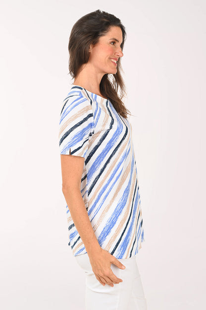 Diagonal Striped Tee