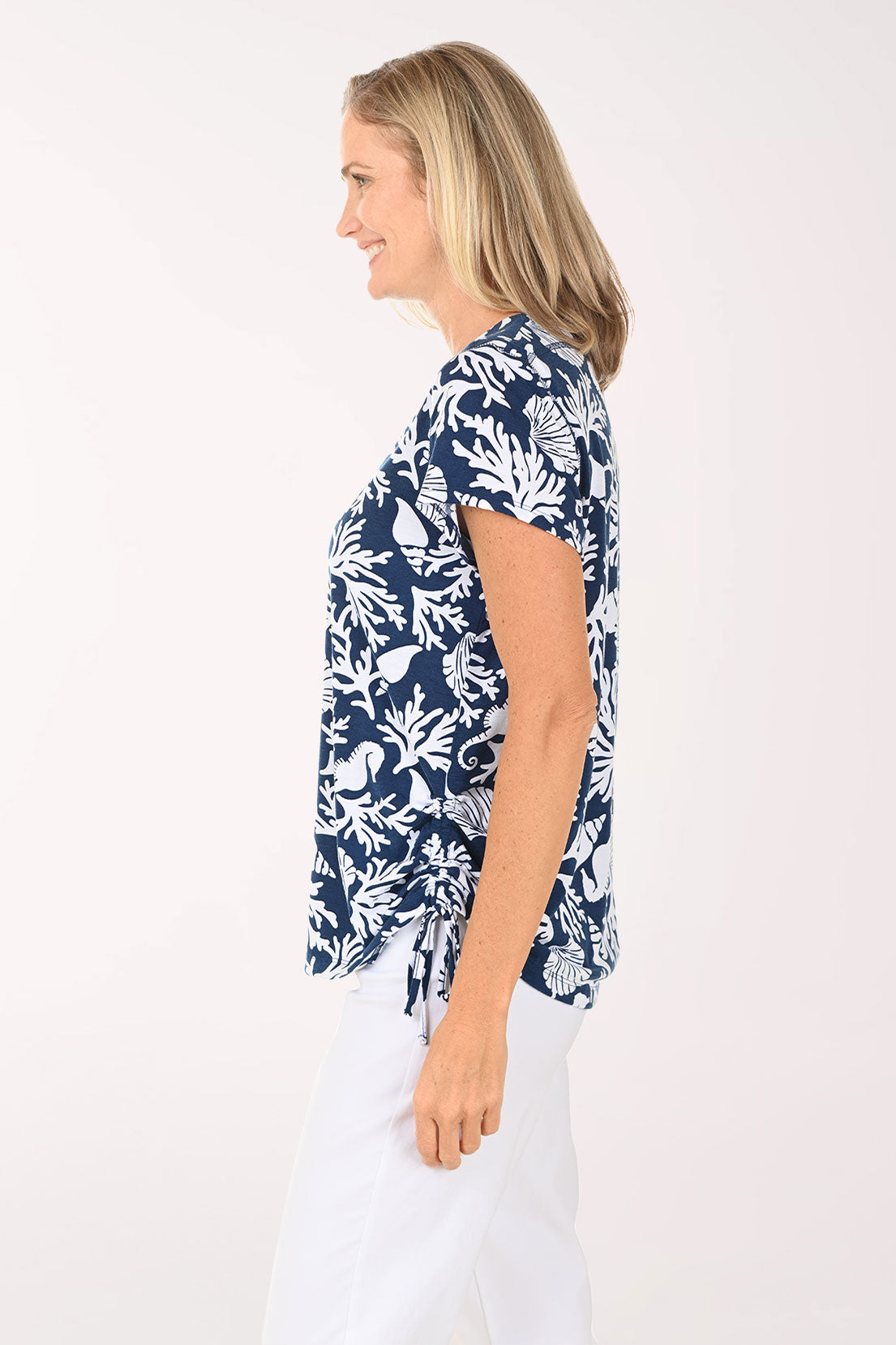 Seahorses Side Shirred Tee