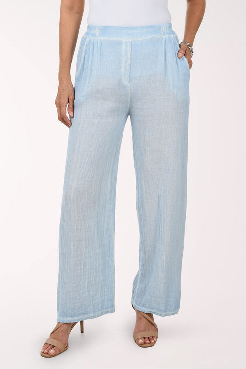 Linen-Blend Mesh Pant