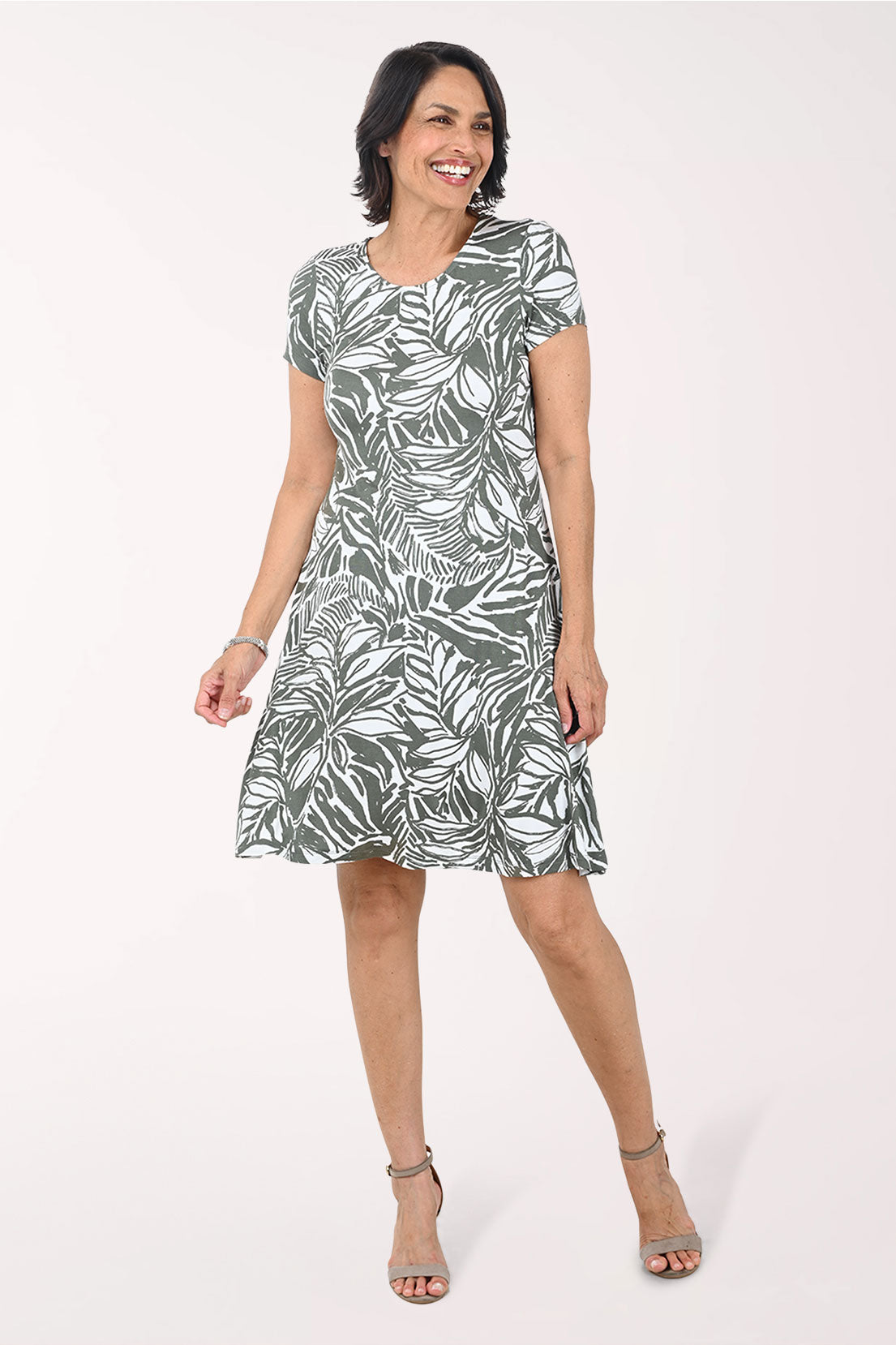 Botanical Sketch Short Sleeve Dress