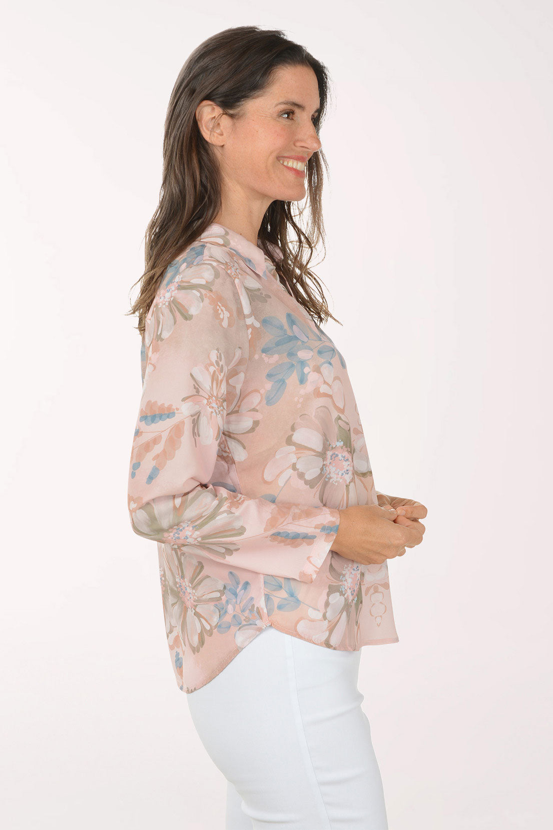 Mauve Floral Collared Blouse