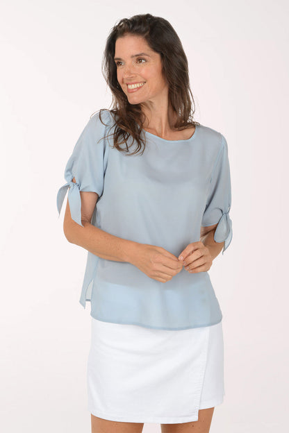Chiffon Tie-Sleeve Blouse