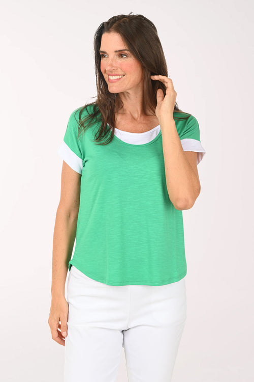 Slub Knit Double Layered Tee