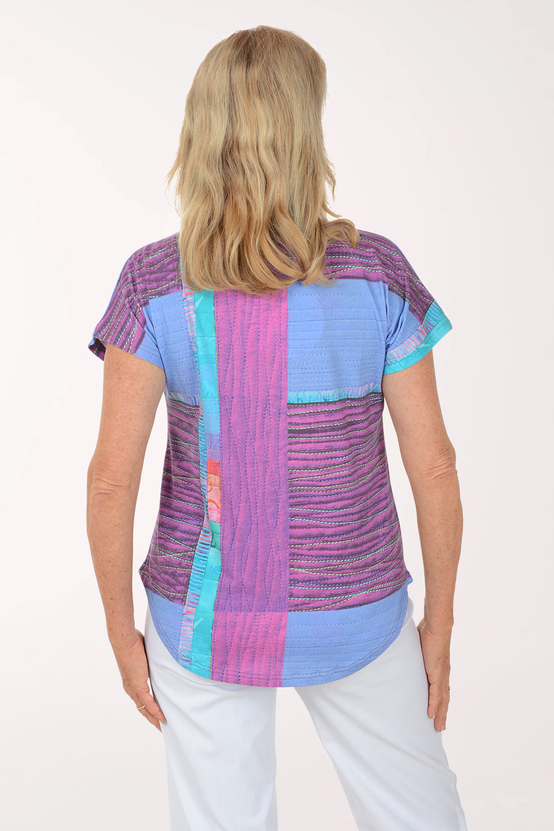 Lexi Offset Button Short Sleeve Top