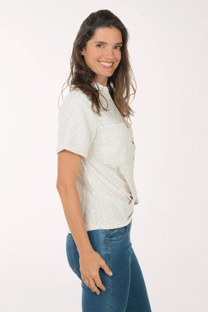 Ditsy Floral Twist Hem Shirt