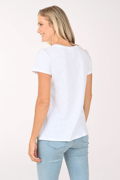 French Riviera Lace Applique Tee