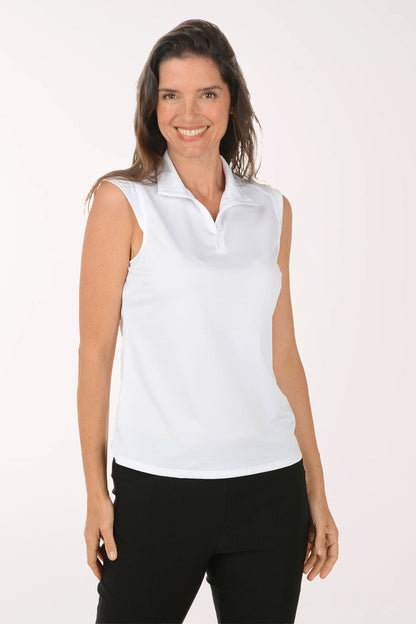 Solid Pique UPF50 Cap Sleeve Top
