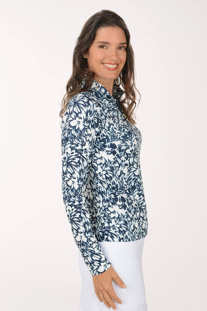 Abstract Aurora UPF50 Ruched Quarter Zip Top