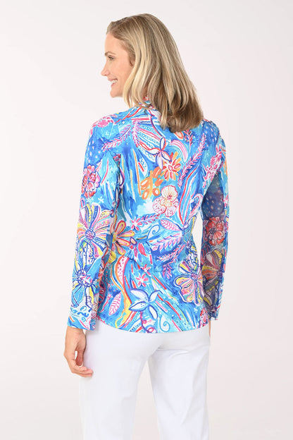 Floral Carnival UPF50 Quarter Zip Top