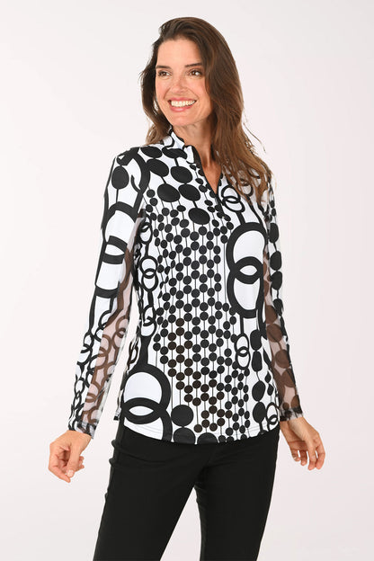 Chain Link UPF50 Quarter Zip Top