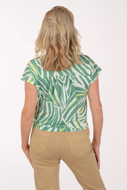 Green Grass Tie-Front Shirt