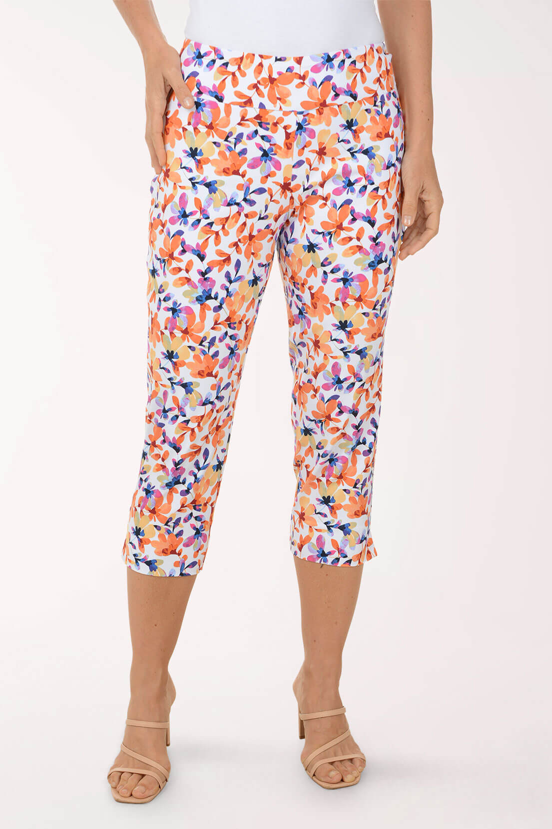 Spring Petals Pull-On Capri Pant