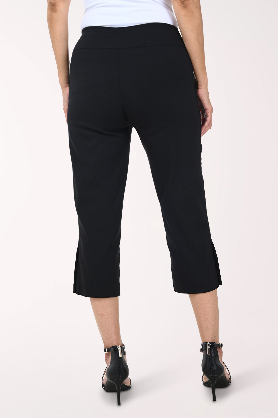 Gold Button Hem Capri Pant