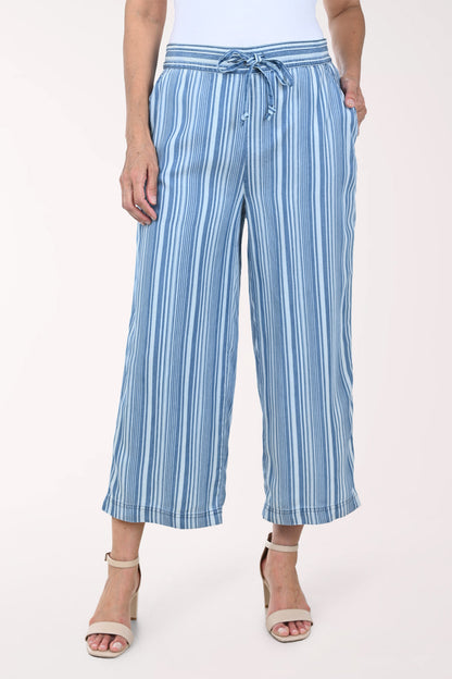 Striped Chambray Tencel Drawstring Pant