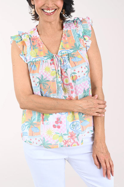 La Dolce Vita Flutter Sleeve Blouse